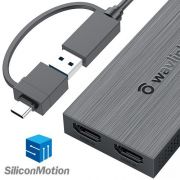 Adaptador USB-C ou USB 3.0 para Duplo HDMI 2K/4K, WL-UG7602HC Wavlink