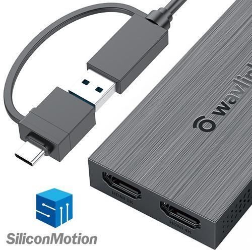 Adaptador USB-C ou USB 3.0 para Duplo HDMI 2K/4K, WL-UG7602HC Wavlink