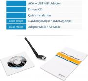 Adaptador Wireless USB Wi-Fi com Antena 600Mbps 2.4/5Ghz da Wavlink