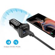 Carregador de Smartphone Veicular Duplo USB 3.0 e USB-C Ultra Rápido 36W da Choetech